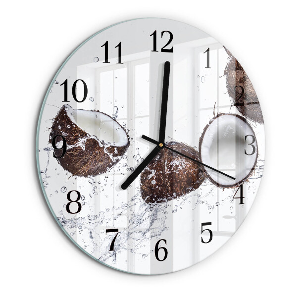 Wanduhr rund Kokosnüsse