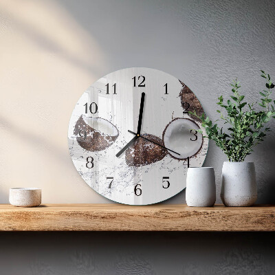 Wanduhr rund Kokosnüsse