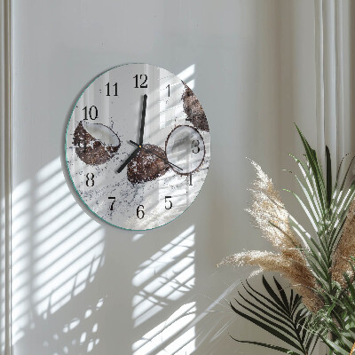 Wanduhr rund Kokosnüsse
