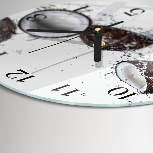 Wanduhr rund Kokosnüsse