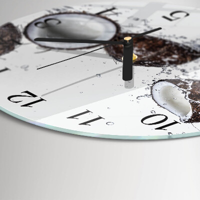 Wanduhr rund Kokosnüsse