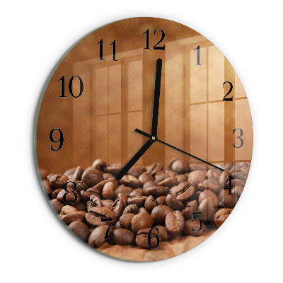 Wanduhr rund Kaffeebohnen