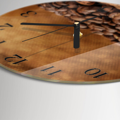 Wanduhr rund Kaffeebohnen