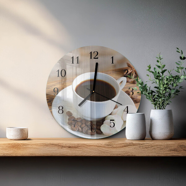 Wanduhr rund Kaffee