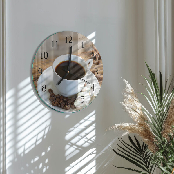 Wanduhr rund Kaffee