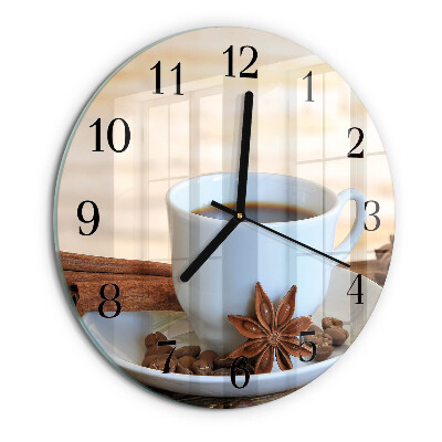 Wanduhr rund Kaffee