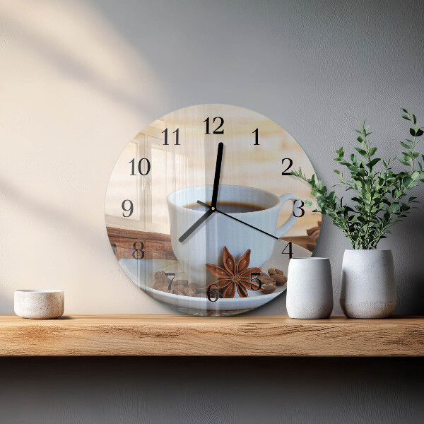 Wanduhr rund Kaffee