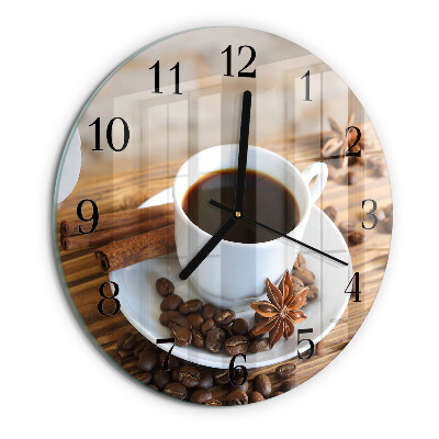Wanduhr rund Kaffee