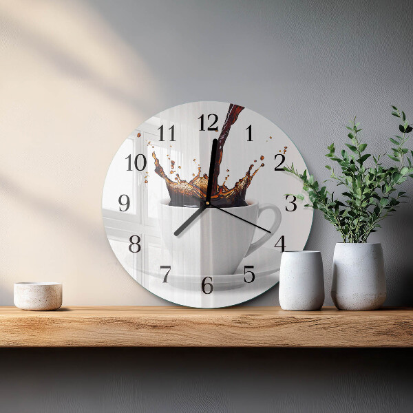 Wanduhr rund Kaffee