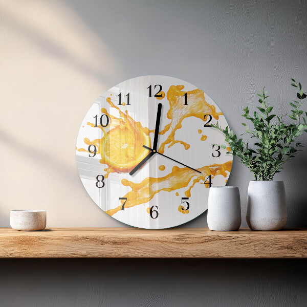Wanduhr rund Orangensaft