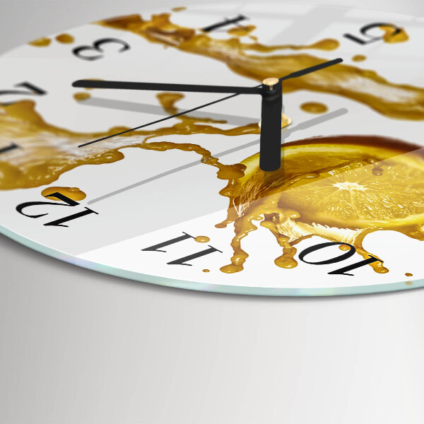 Wanduhr rund Orangensaft