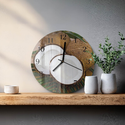 Wanduhr rund Kokosnüsse