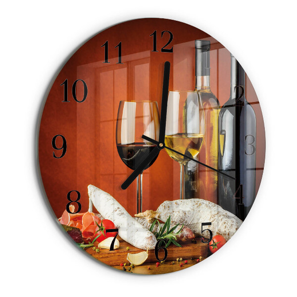 Wanduhr rund Wein