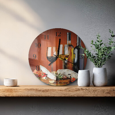 Wanduhr rund Wein