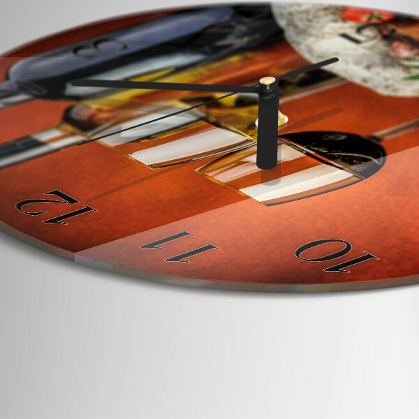 Wanduhr rund Wein