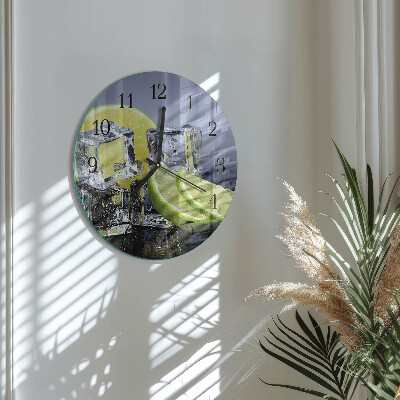 Wanduhr rund Zitrusfrüchte