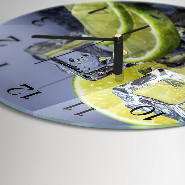 Wanduhr rund Zitrusfrüchte