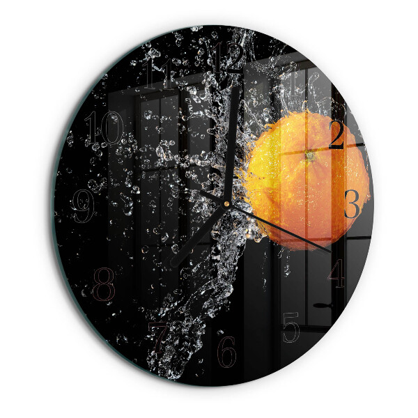 Wanduhr rund Orange