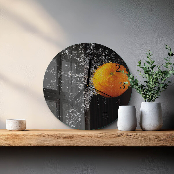 Wanduhr rund Orange