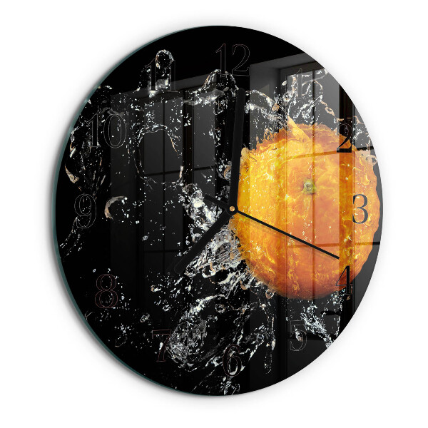Wanduhr rund Orange