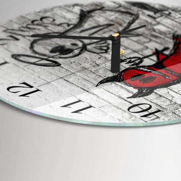 Wanduhr rund Engel Teufel