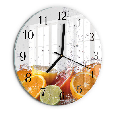 Wanduhr rund Orangen