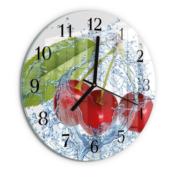 Wanduhr rund Kirschen