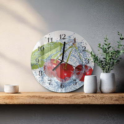 Wanduhr rund Kirschen
