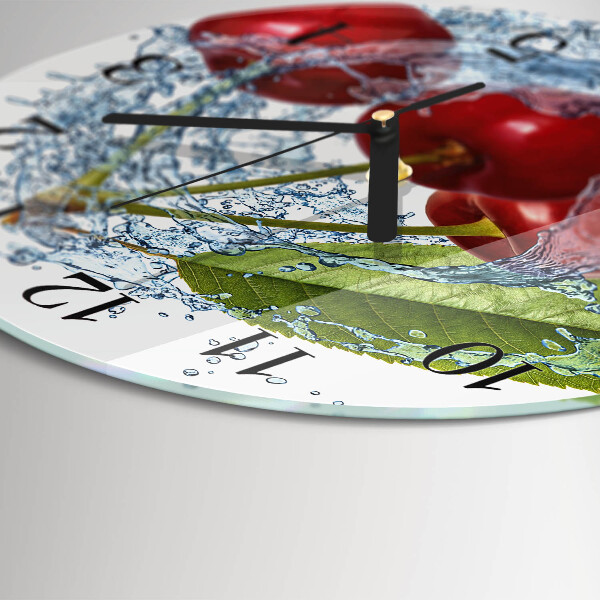 Wanduhr rund Kirschen