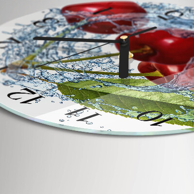 Wanduhr rund Kirschen