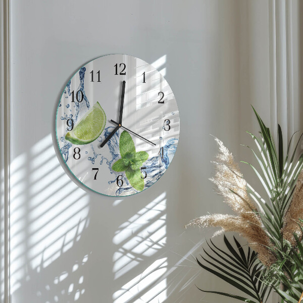 Wanduhr rund Minze mit Limette