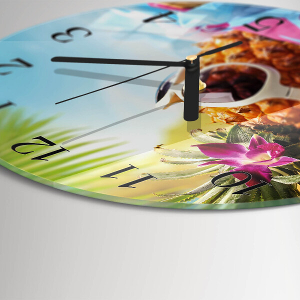 Wanduhr rund Ananas