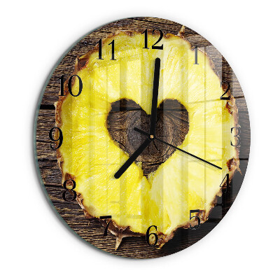 Wanduhr rund Ananas