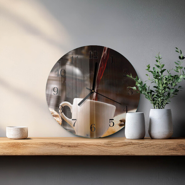 Wanduhr rund Kaffee