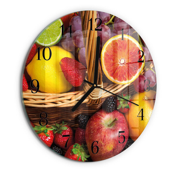 Wanduhr rund Obst
