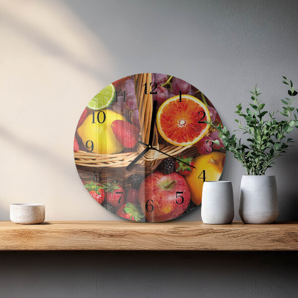 Wanduhr rund Obst