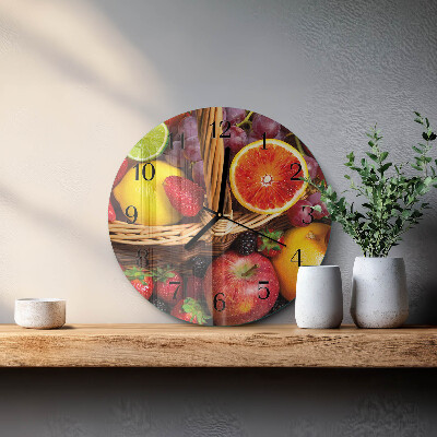 Wanduhr rund Obst