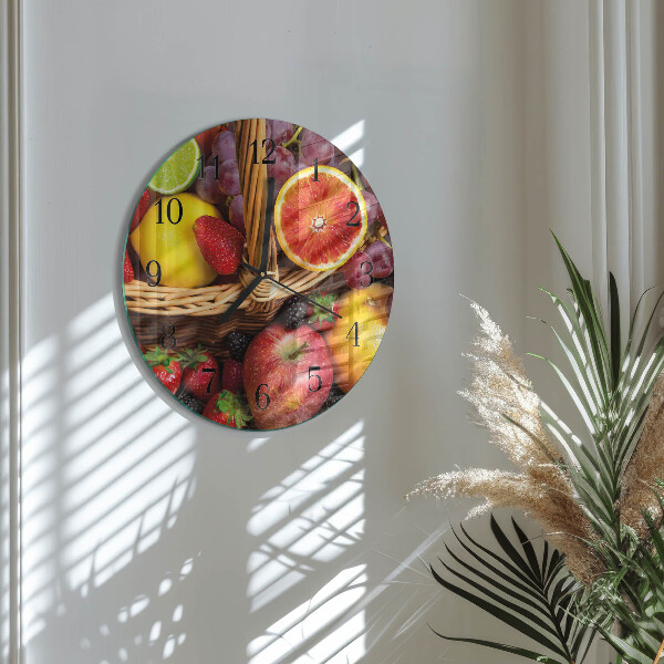 Wanduhr rund Obst
