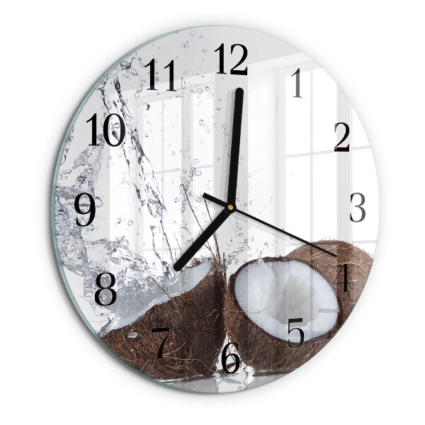 Wanduhr rund Kokosnüsse