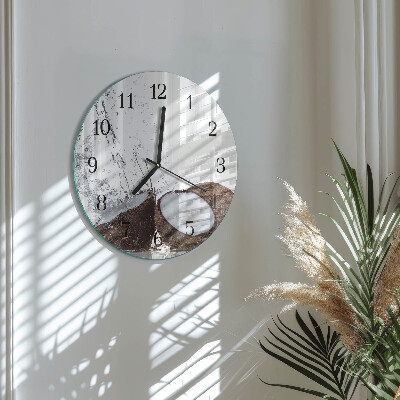 Wanduhr rund Kokosnüsse