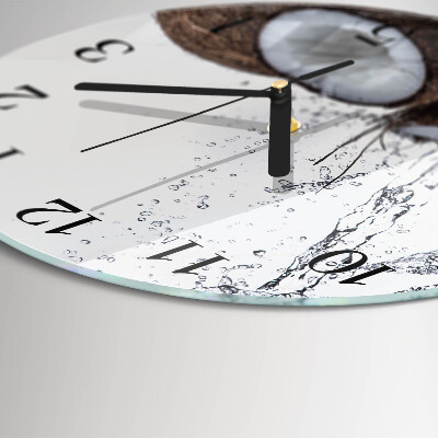 Wanduhr rund Kokosnüsse