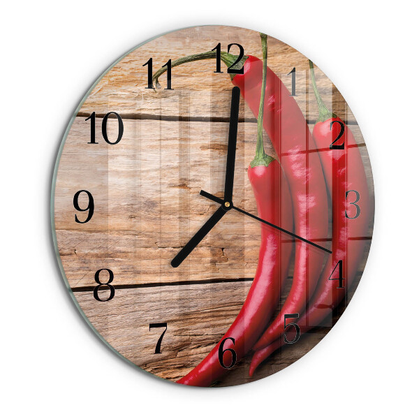 Wanduhr rund Chilischoten