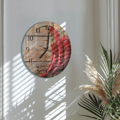 Wanduhr rund Chilischoten