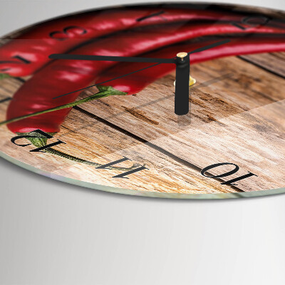 Wanduhr rund Chilischoten