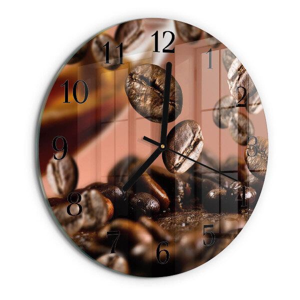 Wanduhr rund Kaffeebohnen