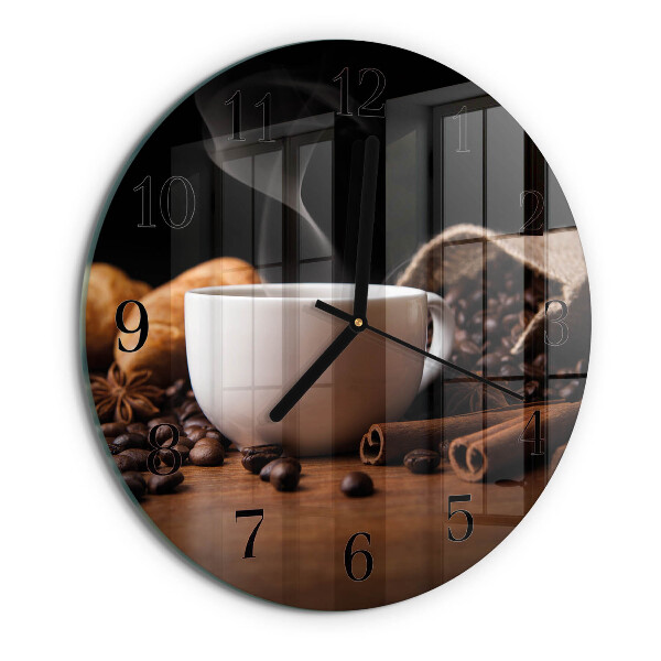 Wanduhr rund Kaffee
