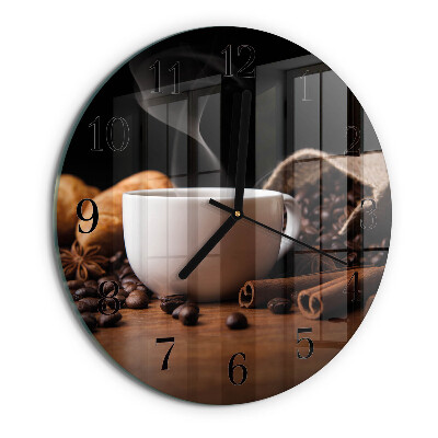 Wanduhr rund Kaffee