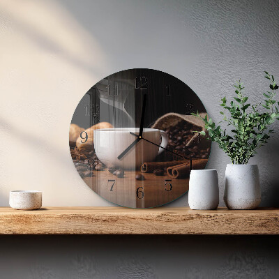 Wanduhr rund Kaffee