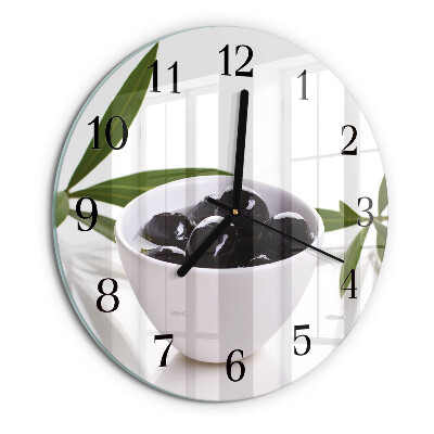 Wanduhr rund Oliven