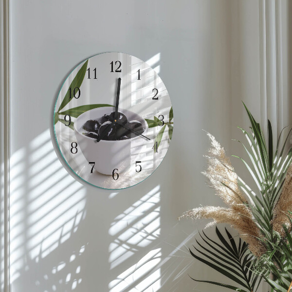 Wanduhr rund Oliven